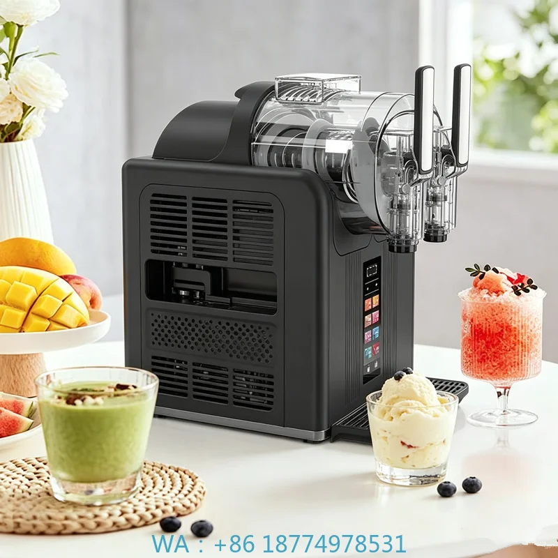 2026 New Multifunctional Frozen Beverage Processing Station For Commercial Double Slushie Frozen Drink Soft Serve Ice Cream