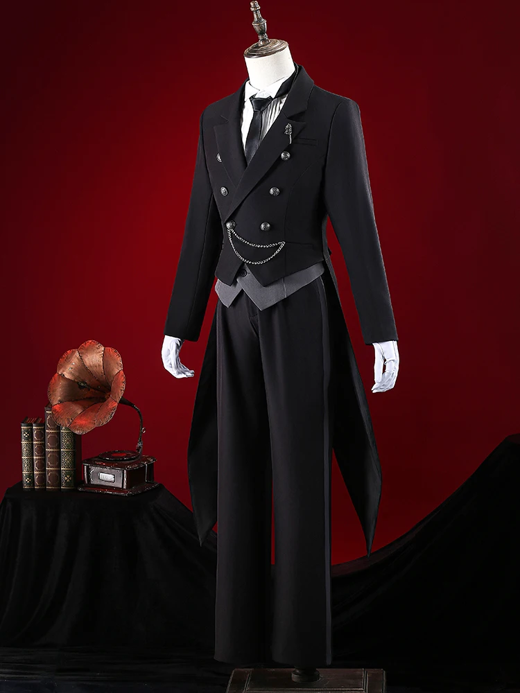 UWOWO Collab Series: Anime Cosplay Sebastian Michaelis Cosplay-Kostüm S-2XL Halloween-Kostüm