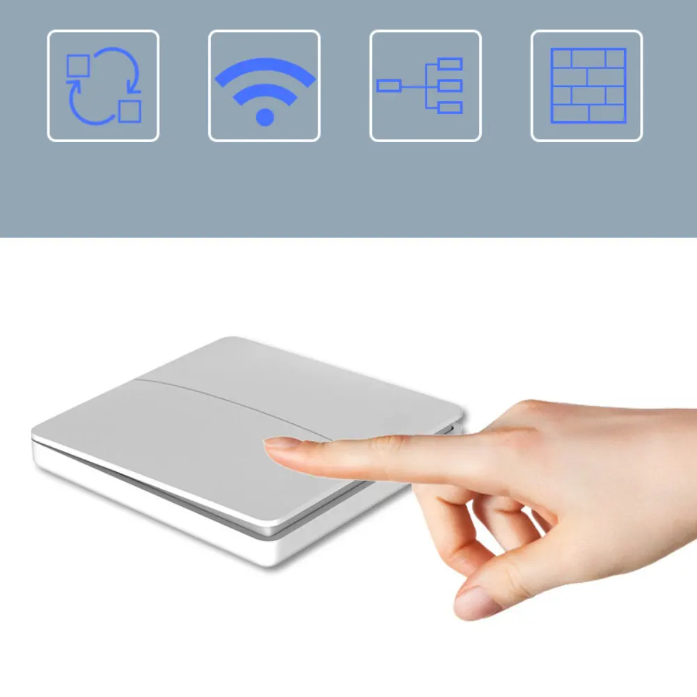 

Беспроводной выключатель света 433 МГц с автономным питанием и комплектом двойного приемника для дома и гаража, для управления настенным освещением, с защитой IP65