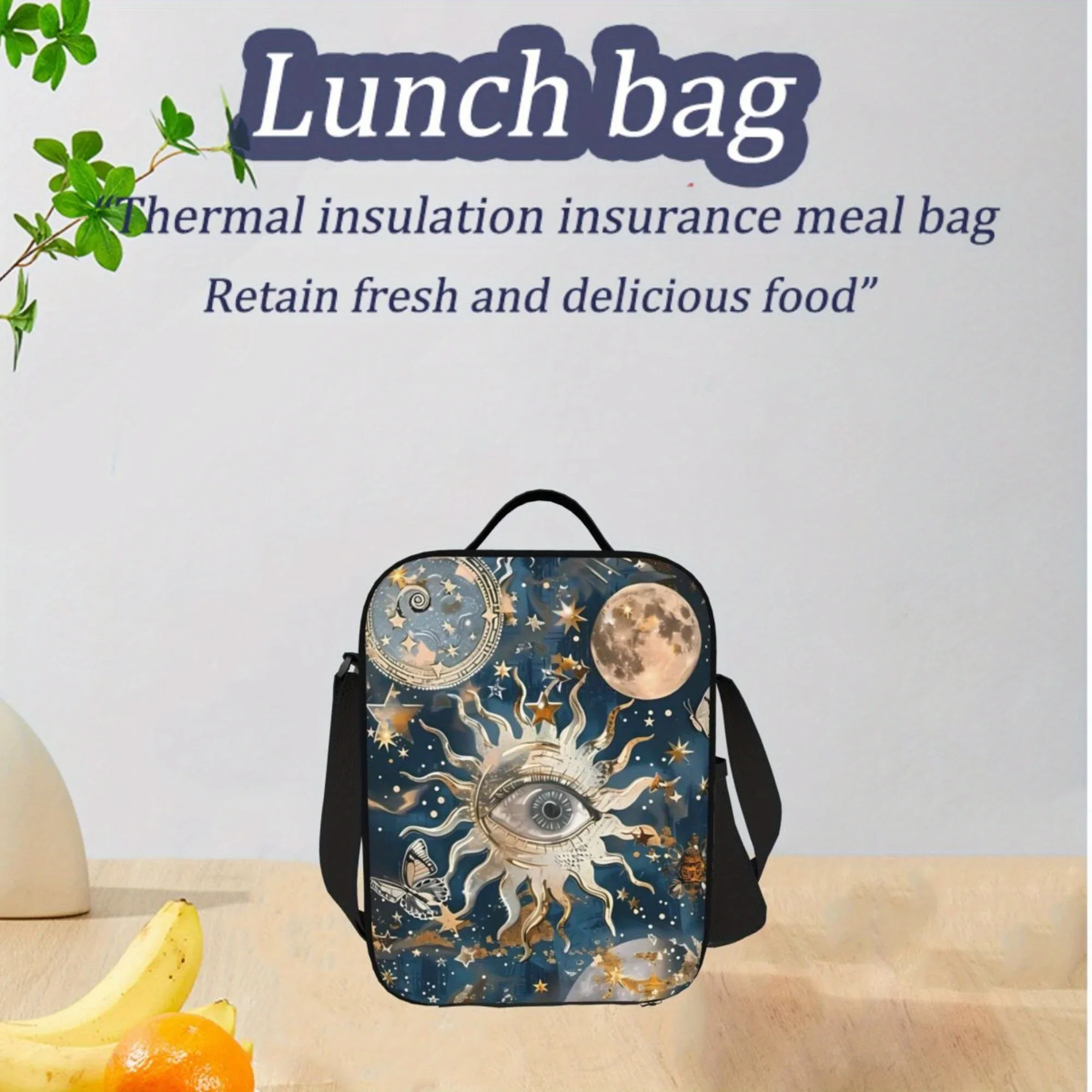 Sun Eye Space Pattern, Portable Reusable Cooler Bag, Insulation Lunch Bag, Essential for Camping Picnic Beach,