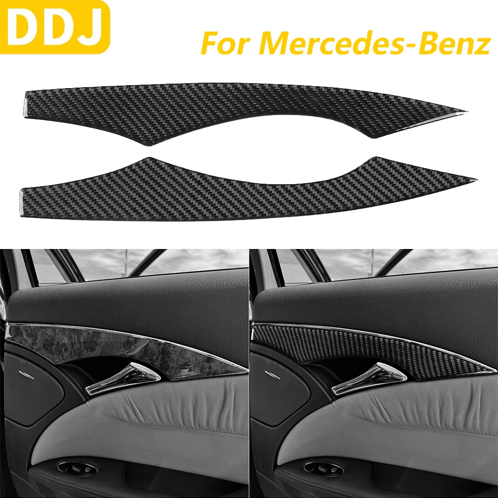 

For Mercedes-Benz E-Class W211 2003-2009 Carbon Fiber Rear Door Panel Cover Trim Car Accessories Interior Decoration Sticker
