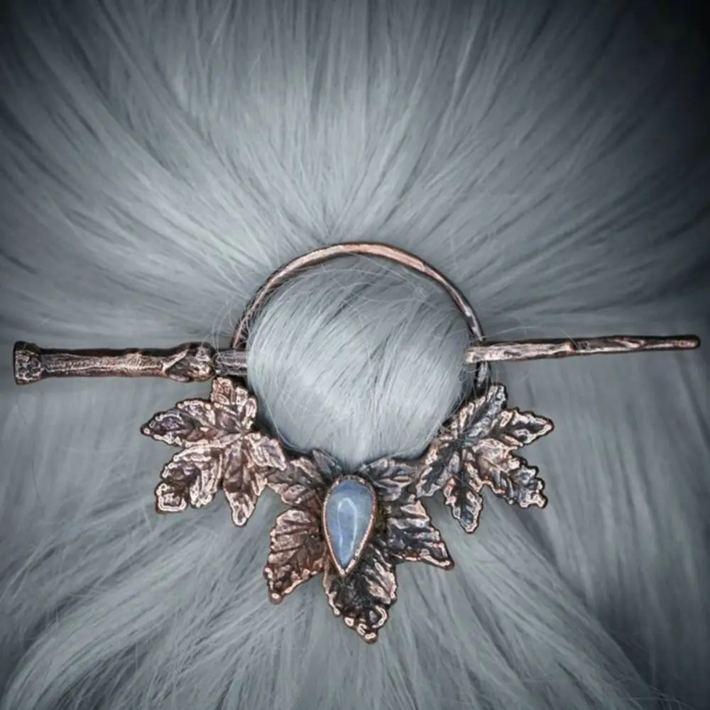 New Moonlight Stone Hairpin Hair Accessories Retro Crow Hair Bodkin Gothic Skull Skeleton Hair Stick Girl Women