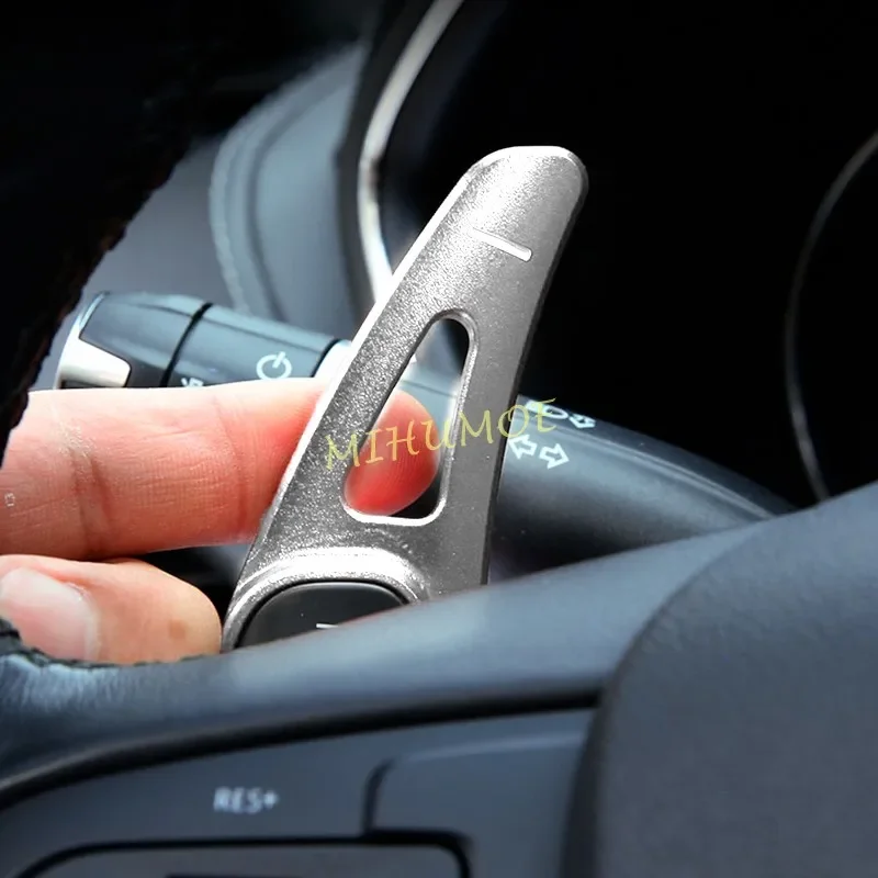 

For Cadillac XT4 XT6 CT4 CT5 2020-2023 Aluminum Interior Steering Wheel Paddle Shifter Extension Trims Silver Accessories