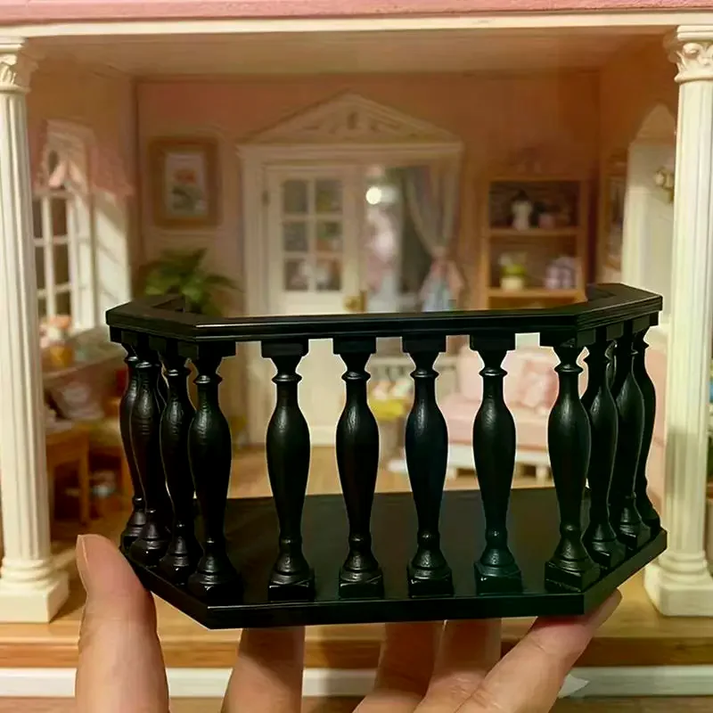 European Miniature Dollhouse Balcony Set with Railing Collectors Choice for DIY House Model Scene