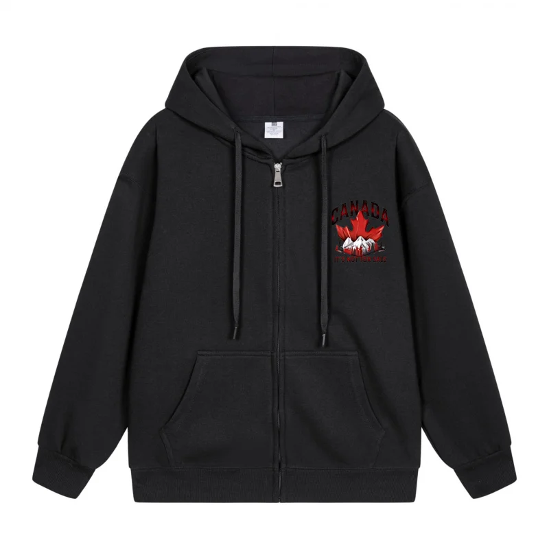 

Men's Zip-Up Hoodie Canada Maple Leaf Design Printed 2025 New Style Casual Couples’ Style Casual and Loose