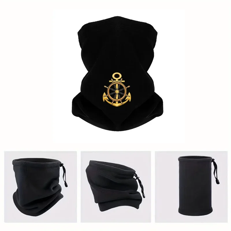 Anchor rudder wheel marine symbol nautical Men Outdoor Scarf Mask Neck Gaiter Hat Women cap Headgear Windproof Keep Warm Winter