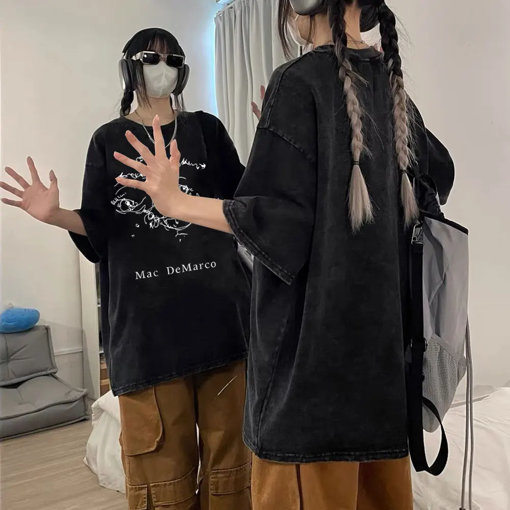 

Washed Vintage Mac Demarco One Wayen G Graphic T-shirt Men Women Casual Cotton Oversized T Shirt Male Fashion Pop Music T-Shirts