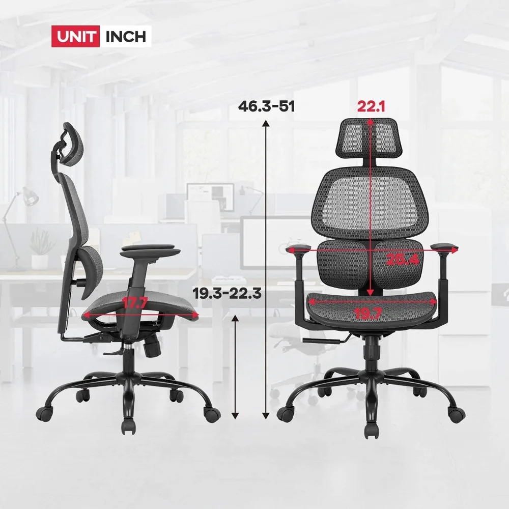 Computer Chair With Arms Lumbar Support Swivel Rolling Ergonomic High Back Mesh Task Chair for Men Gamer Chairs Furniture Mobile