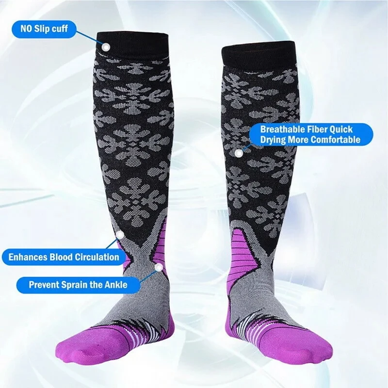 Compression Socks Men Women Running Cycling Natural Hiking Golf 20-30mmhg Sports Socks Gym Medical Varicose Pregnancy Care Socks