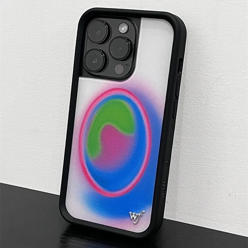 Funda para Teléfono Wildflower Aura Aurora para iPhone 17 16 15 14 13 12 Pro Max Plus Air ins Cool Pink Blue Aura Aurora wf Cover ﻿ ﻿ ﻿