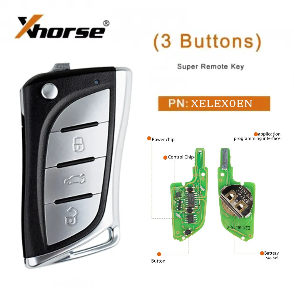 Xhorse XELEX0EN VVDI Super Remote Key with XT27 XT27A66 Chip Car Remote Key Work for VVDI2 /VVDI MINI Key Tool / VVDI Tools
