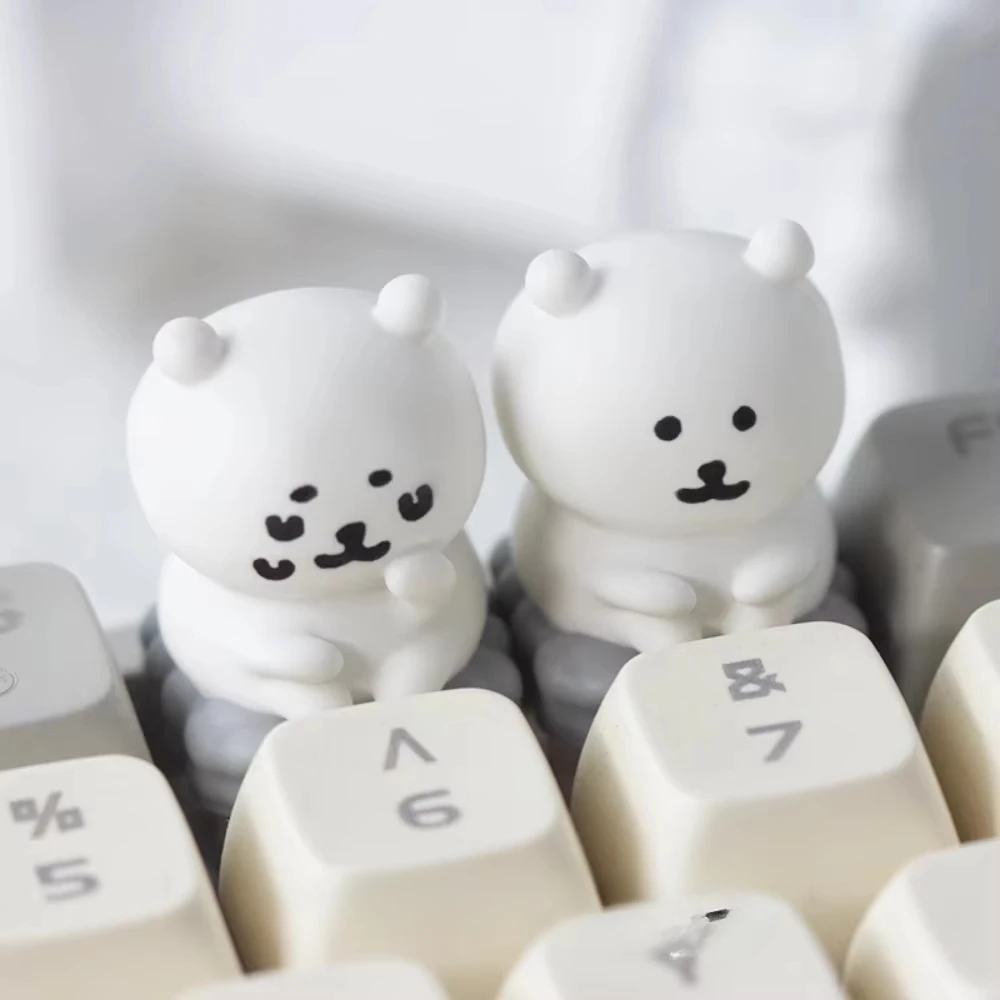 Manga Joke Bear Theme Keycap Cute Resin Peripherals Art Keycaps Anime PC Game for Mechanical Keyboard Accessories Cherry MX Gift