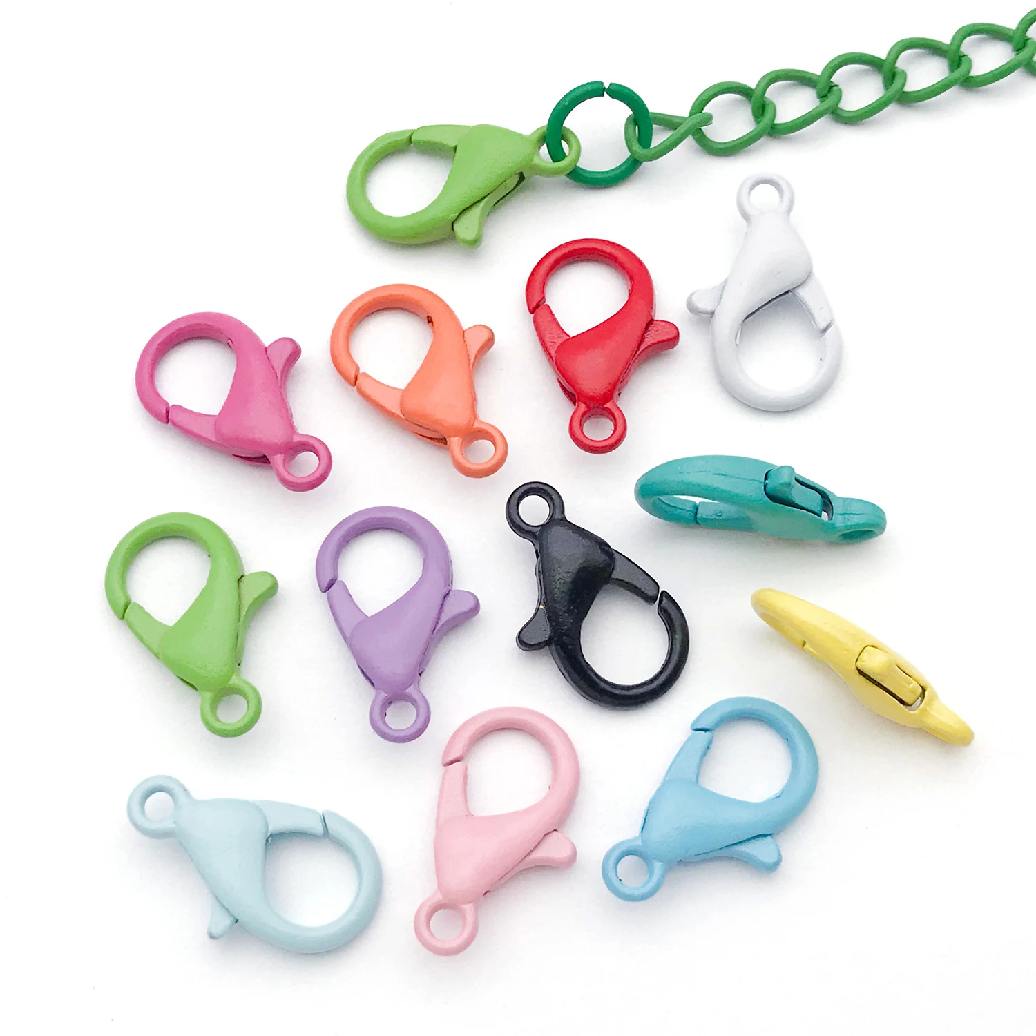 50pcs 8*14mm Zinc Alloy Lobster Clasp Claw Clasps Keychains for DIY Bracelets Necklaces Earrings Jewelry Making Accessories