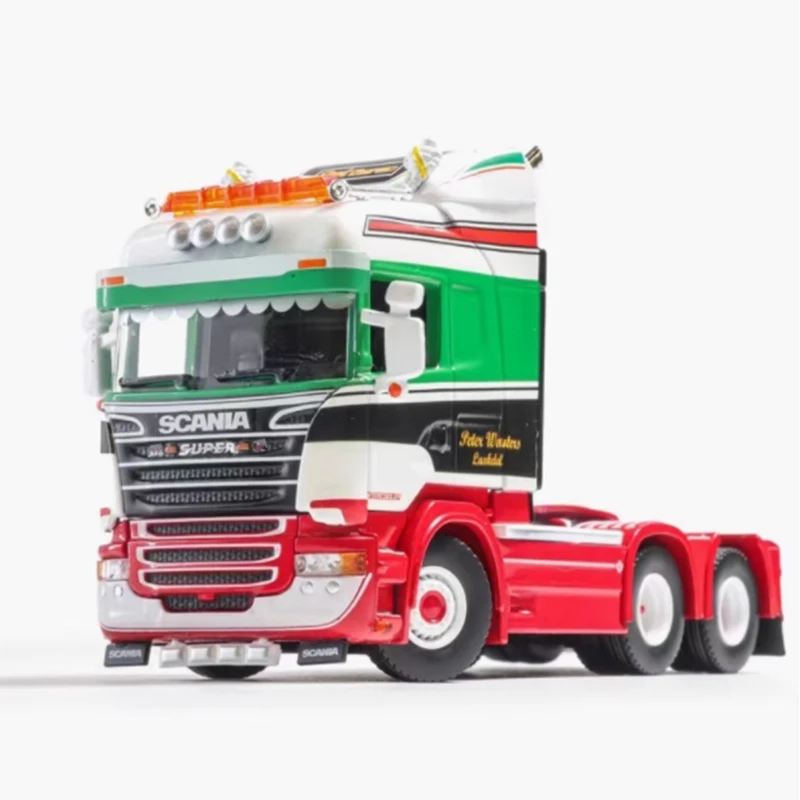 Modelo de coche de aleación de simulación de cabeza de camión R, Tractor Revive, escala 1:64, pantalla estática, regalo coleccionable, adorno, juguete de recuerdo
