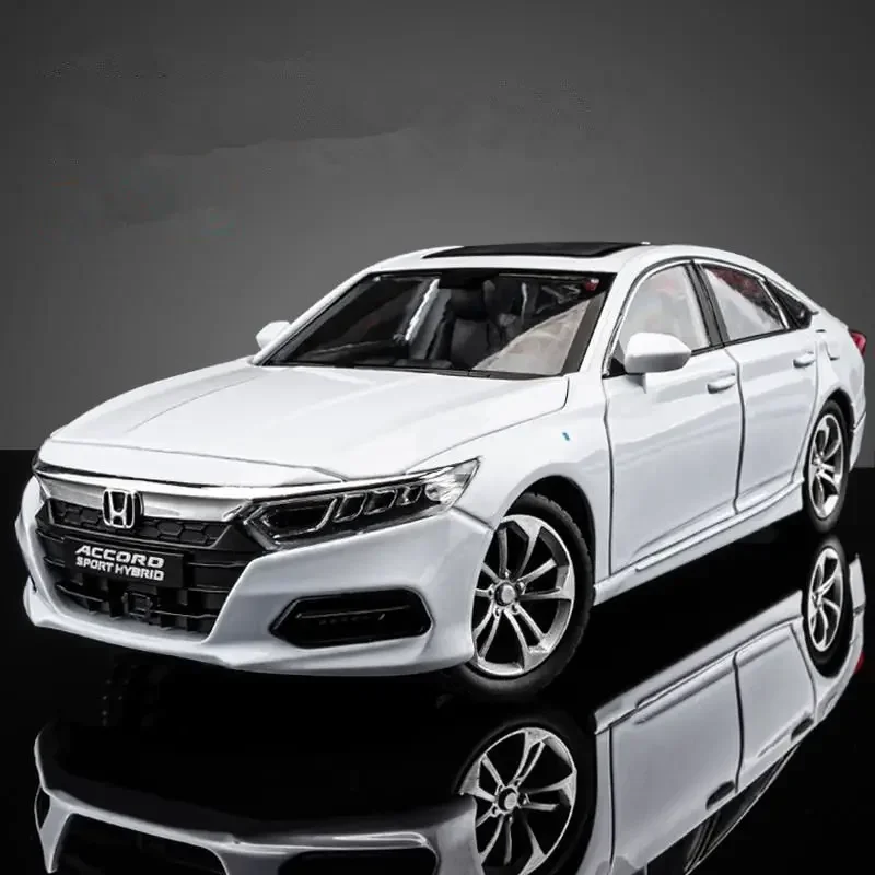 Modelo de coche de aleación HONDA Accord 1:24, vehículo de juguete fundido a presión, modelo de coche de Metal, colección de sonido y luz de alta simulación, regalos para niños