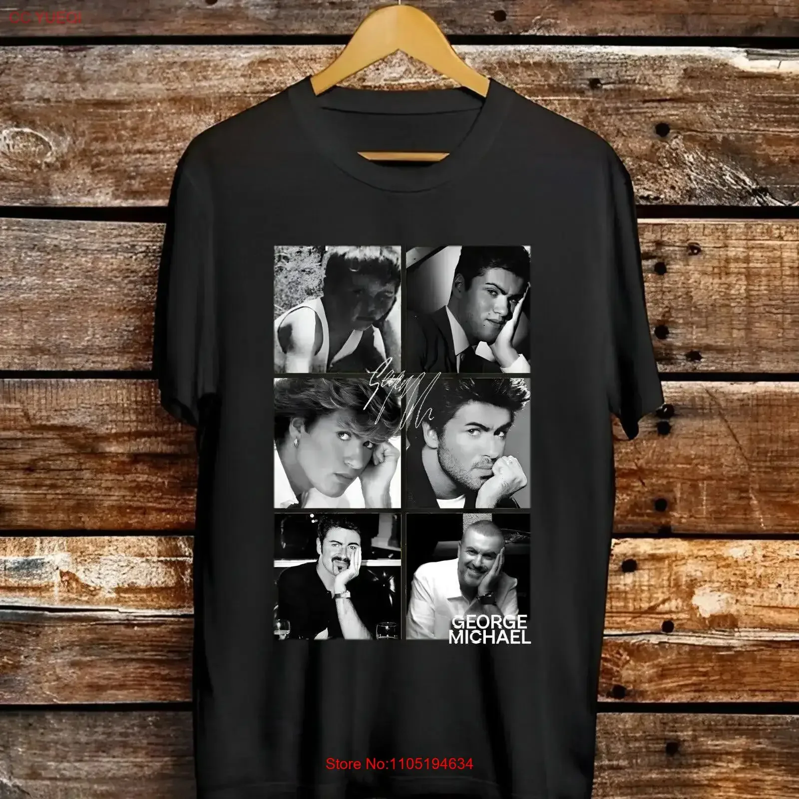 New George Michael Signature T Shirt Cotton Black vintage Washed Stylish fashion Unisex graphic Versatile Comfortable