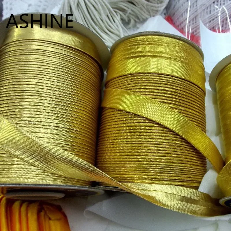 15mm width Folded Metallic Lurex Bias Binding Tape Silver or Gold Dress-making Craft Patchwork Upholstery Sewing Textile Webbing