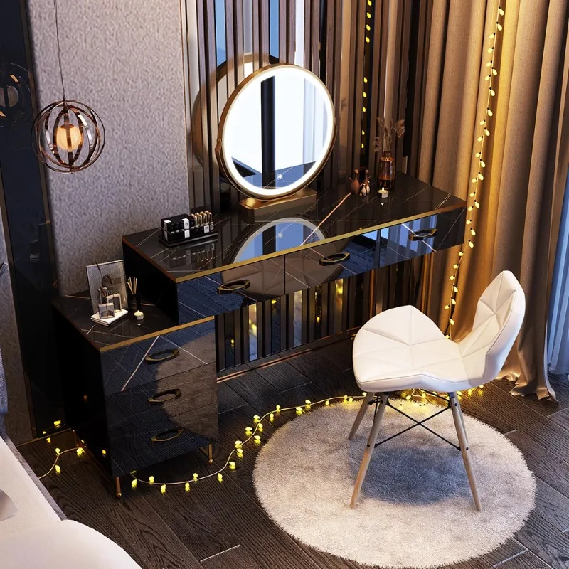 Black Minimalist Dressing Table Bedroom Salon Aesthetic Cute Save Space Vanity Table Cheap Vestidores Ornaments Home Decor