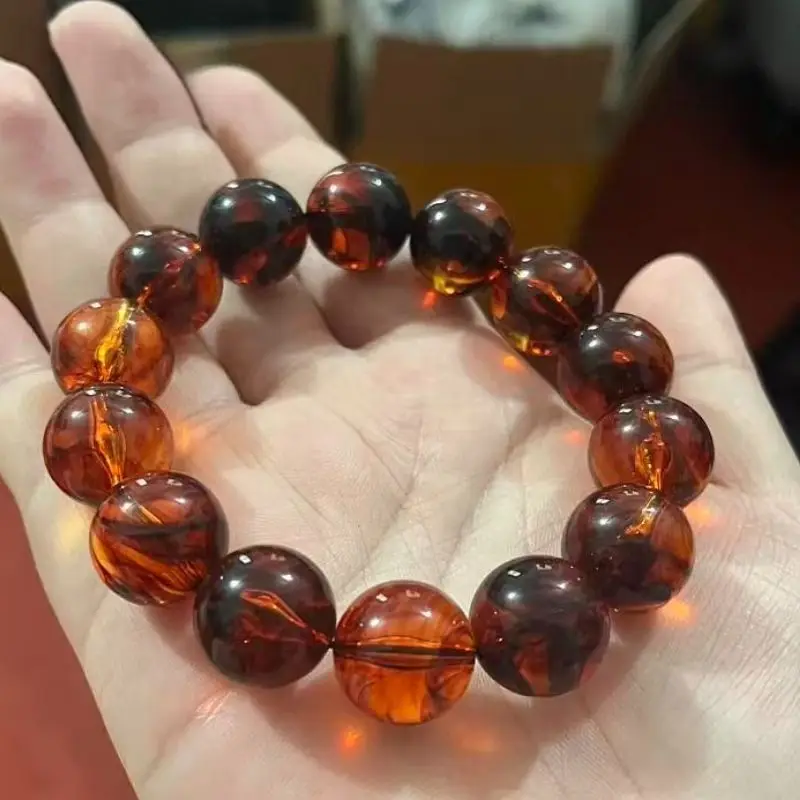 Fashion temperament second-generation amber beeswax single ring bracelet, jewelry handicrafts
