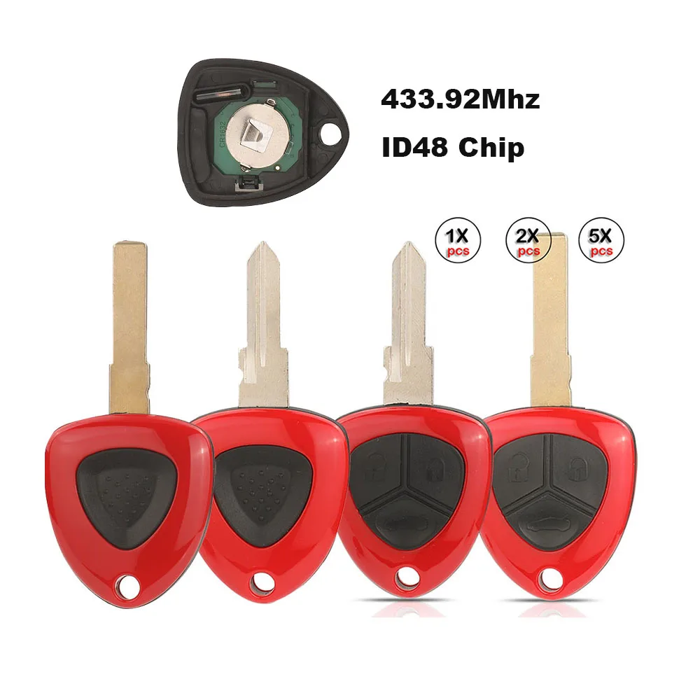 jingyuqin ID48 Chip 433MHz FCCID:012432 TRWS46E Autofernbedienung Smart Key und Gehäuse für Ferrari F430 458 488 599 Italia 612 FF