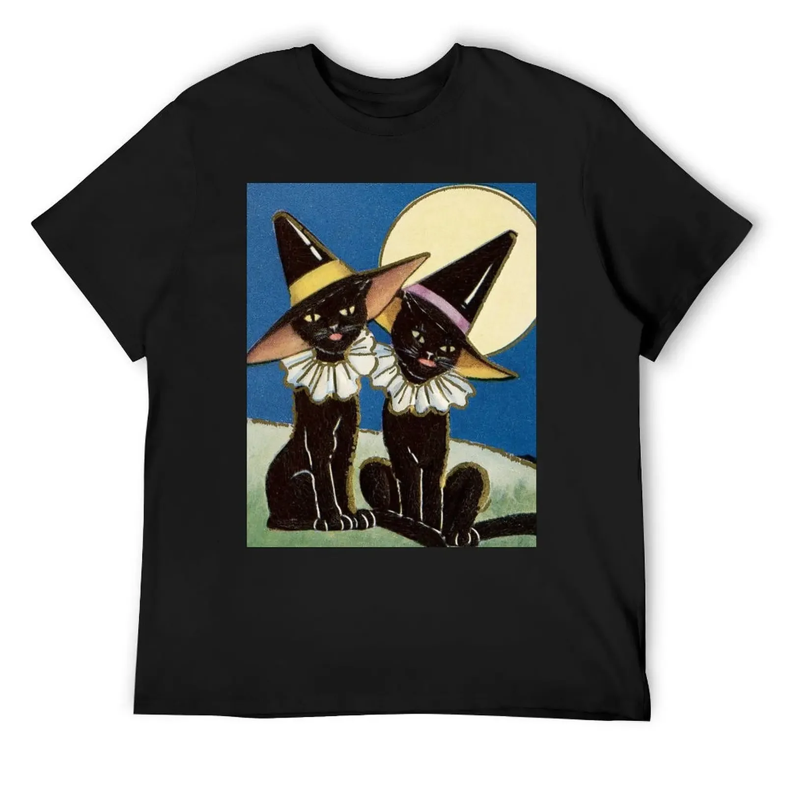 

Halloween Vintage 2 WITCHCATS! T-Shirt Aesthetic clothing anime funny costumes cute tops black t shirts for men