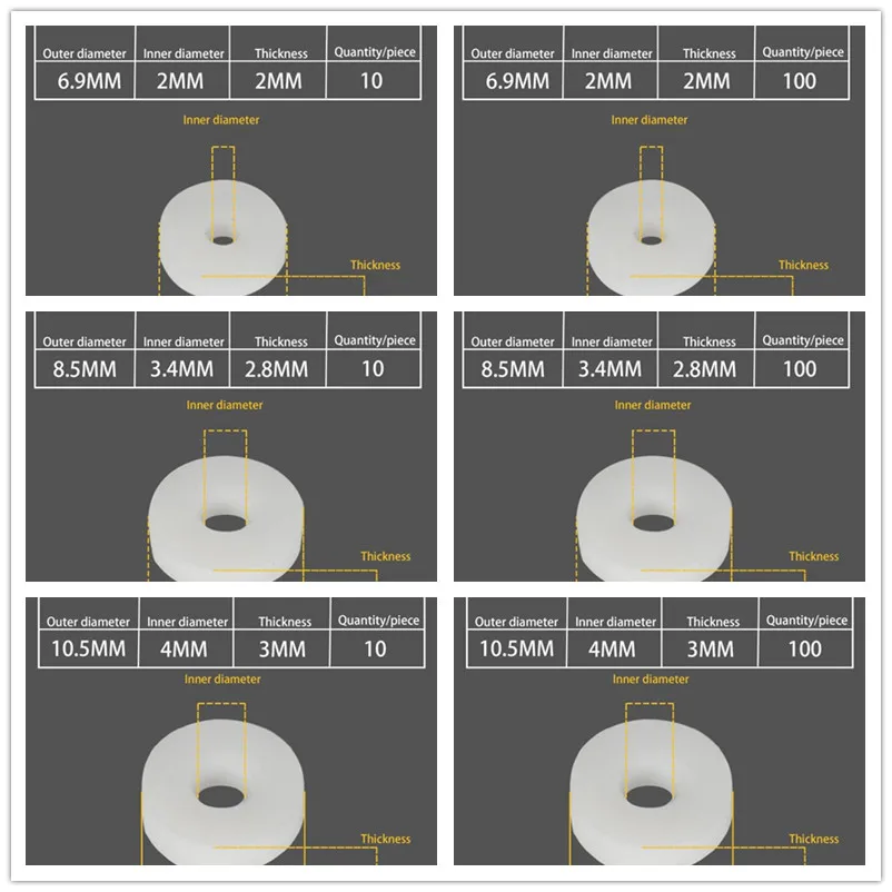 10/100Pcs Pneumatics M8 M10 M12  PTFE O-Ring Air Seal Washer Gasket Washer For High Pressure Diving Mountaineering Parts