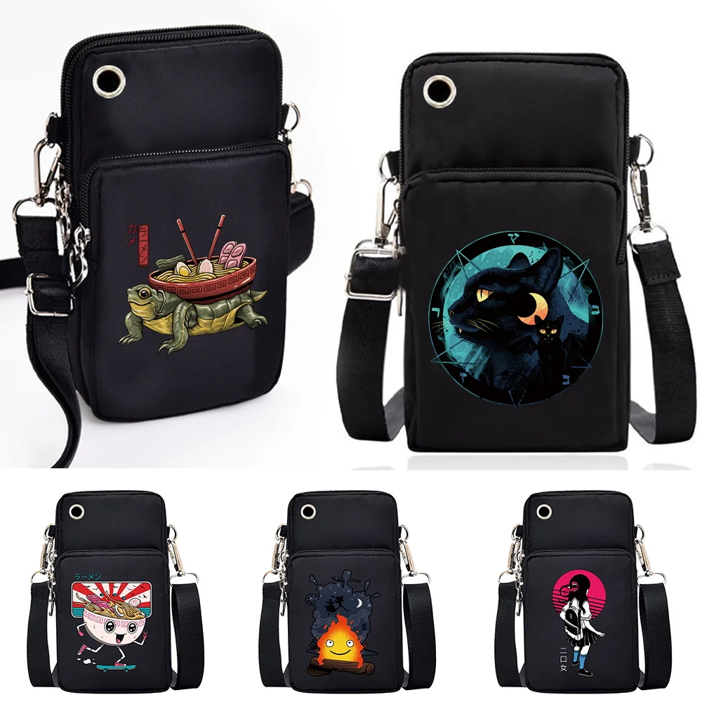 Women Mini Mobile Phone Bag Wallet Coin Purse Wild for Huawei Xiaomi Samsung IPhone Japan Print Waterproof Female Messenger Bag