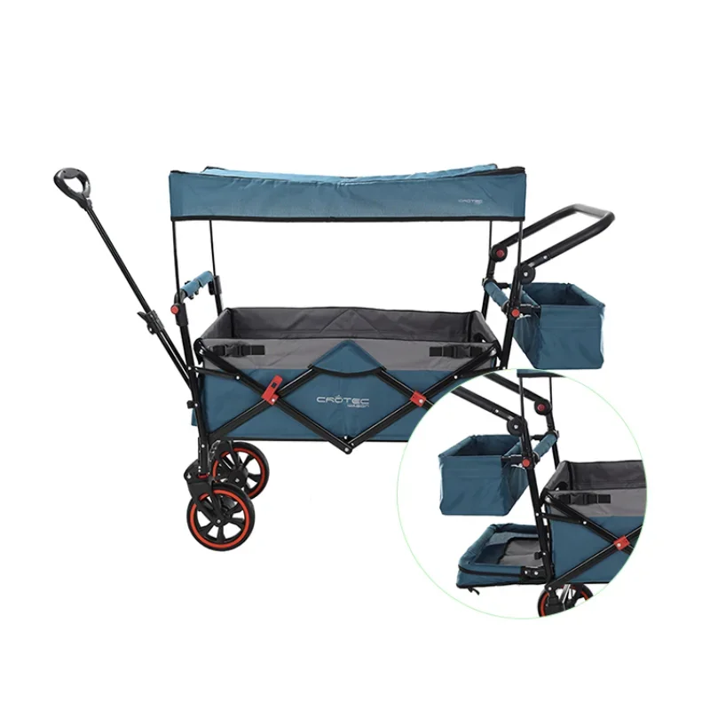 Factory Wholesale Beach Folding Utility Cart Wagon For Children Kids With Canopy