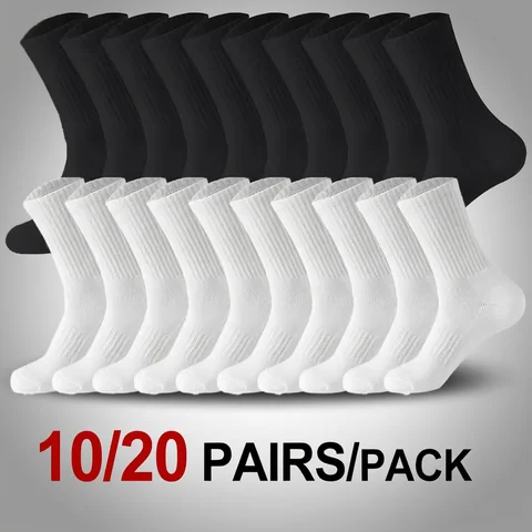 Socks Sports Breathable 10/20 Pairs Neutral Solid Color Round Neck Socks Spring Summer Sweat Absorbing Breathable Comfortable All-season Sports Socks