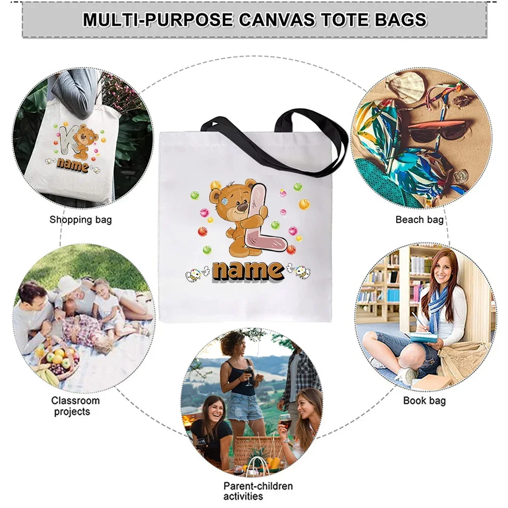 Customized Name Shopping Bag Women's Handbag Large Capacity Leisure Commuter Bag Portable Shoulder Bag