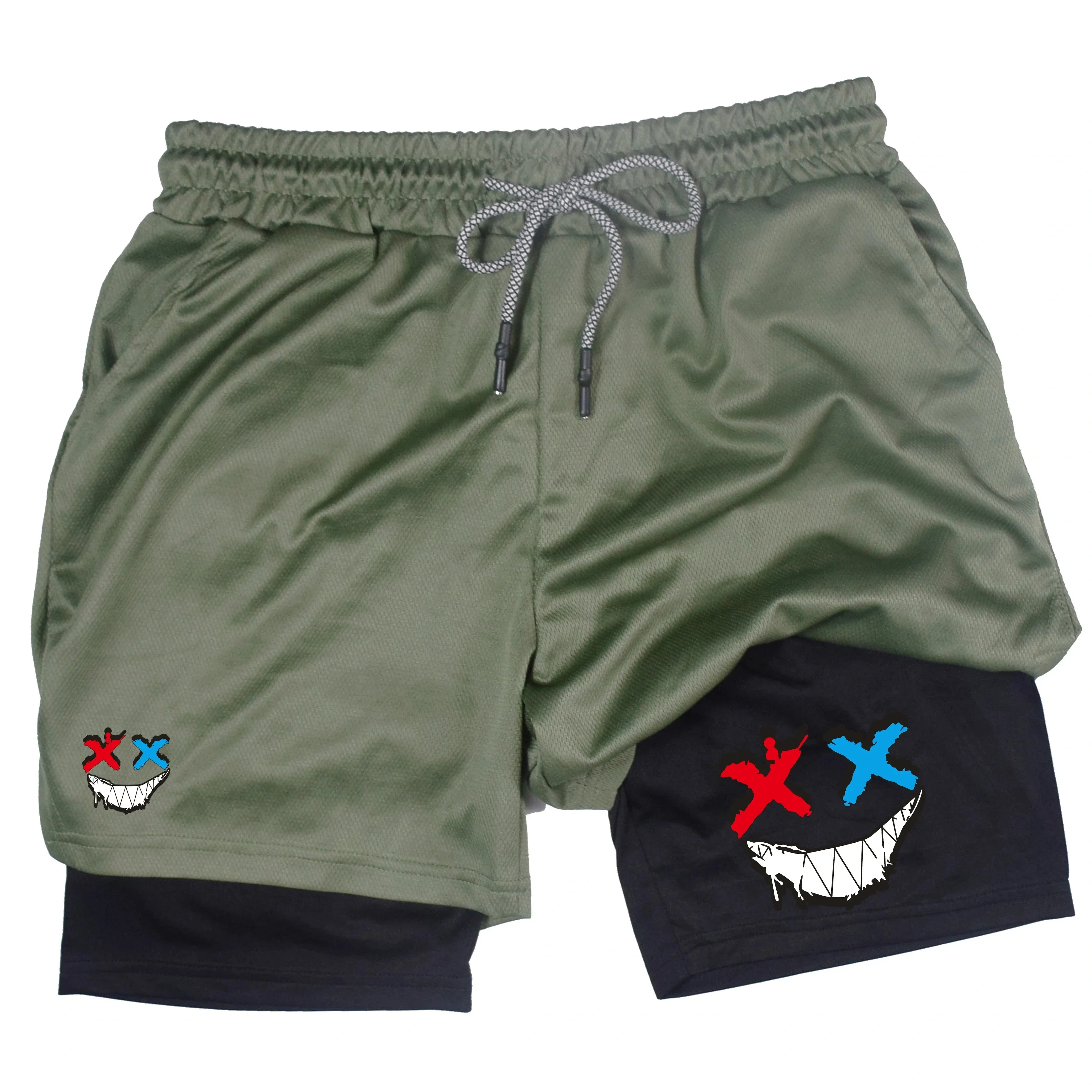 2025Pantalones cortos para correr 2 en 1 para hombre, pantalones cortos deportivos de dos pisos, ropa deportiva para gimnasio, pantalones cortos para entrenamiento y trotar, ropa para hombre