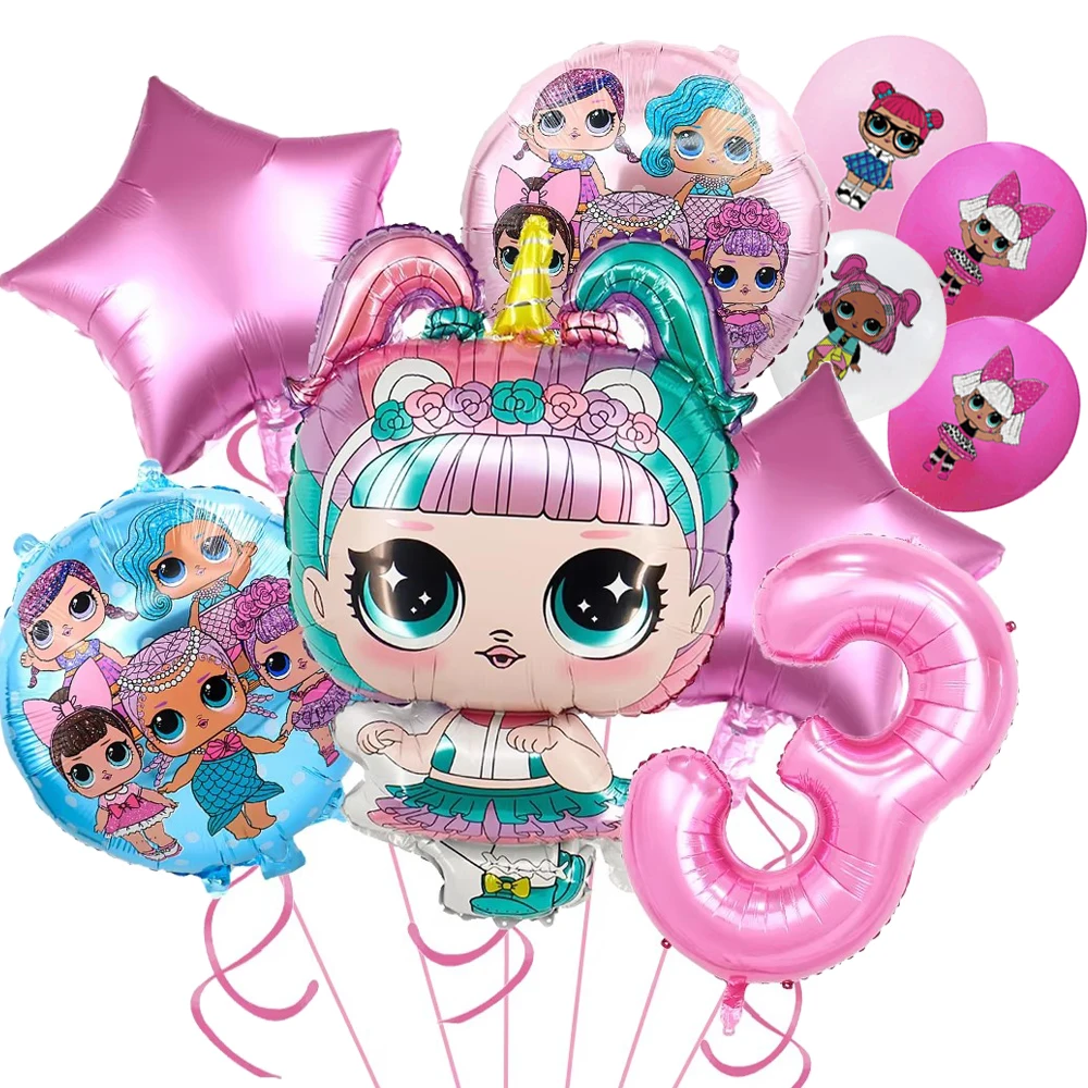 LOL Surprise Doll حفلة عيد ميلاد موضوع الزينة القش كعكة توبر بالون ورقة لافتة لوحات أكواب لإمدادات استحمام الطفل