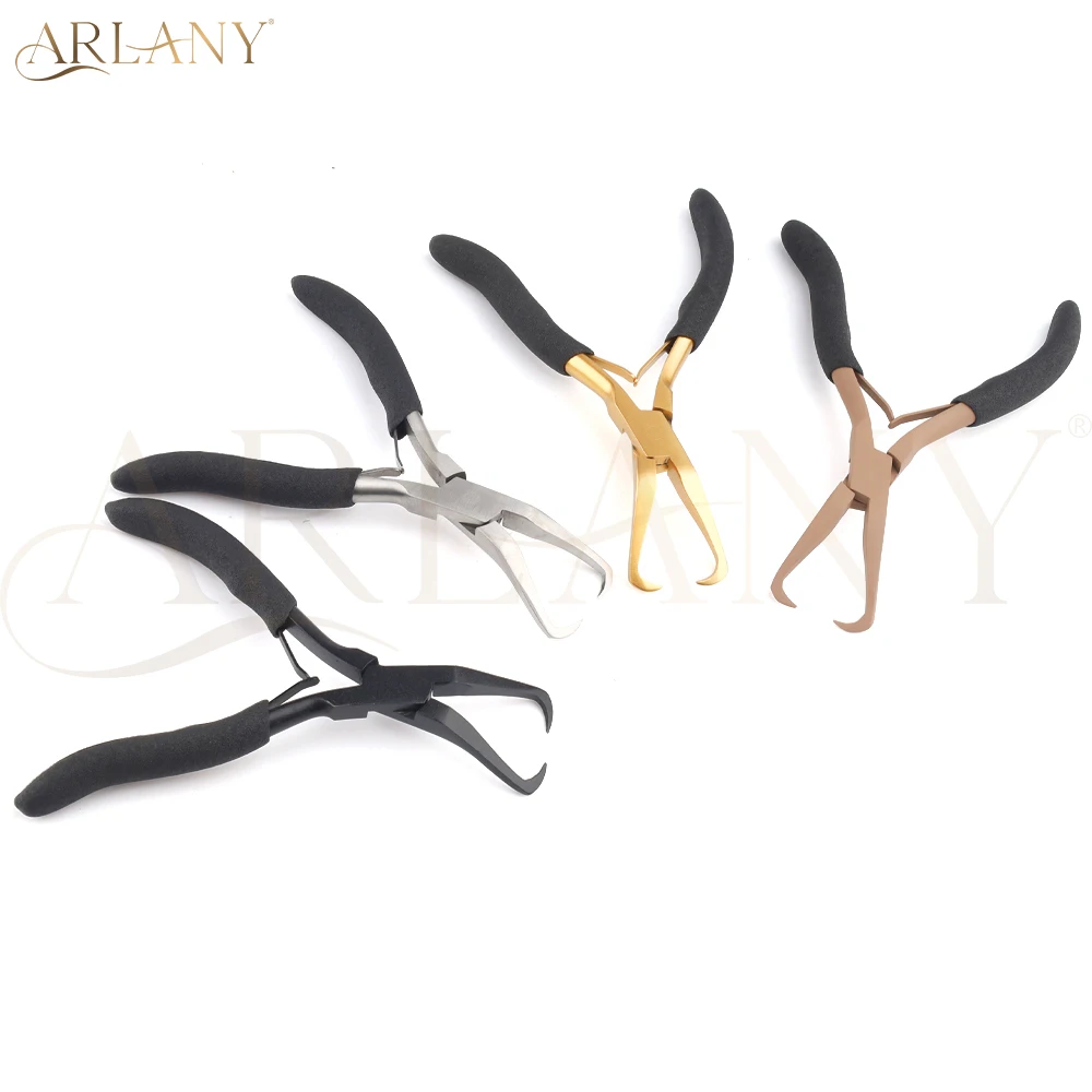 

ARLANY щипцы для наращивания волос для микробусинок, средство для удаления микролингов, плоскогубцы для микрозвенья с противоскользящей ручкой для наращивания утка