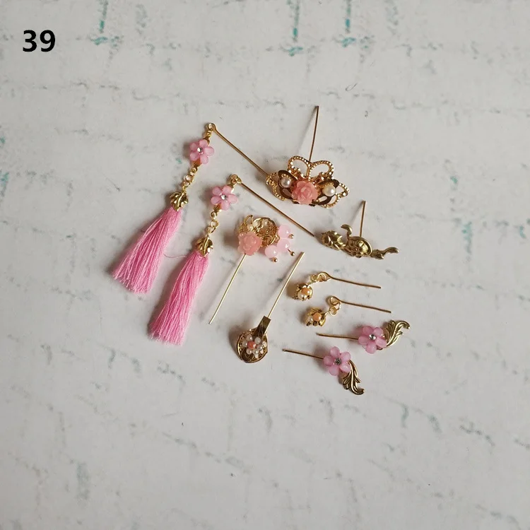 1PCS Costume Doll Headdress Step By Step Handmade Chinese Style Headdress For Doll Creative Headdwear Set Doll Accessories LB674