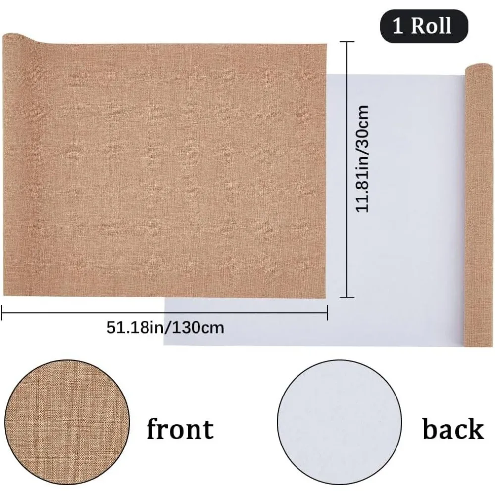 51 x 11.8 Inch Brown Book Cloth Bookbinding Book Cover Peru Polyester Fabric Paper Backed Woven Book Fabric for Books Album