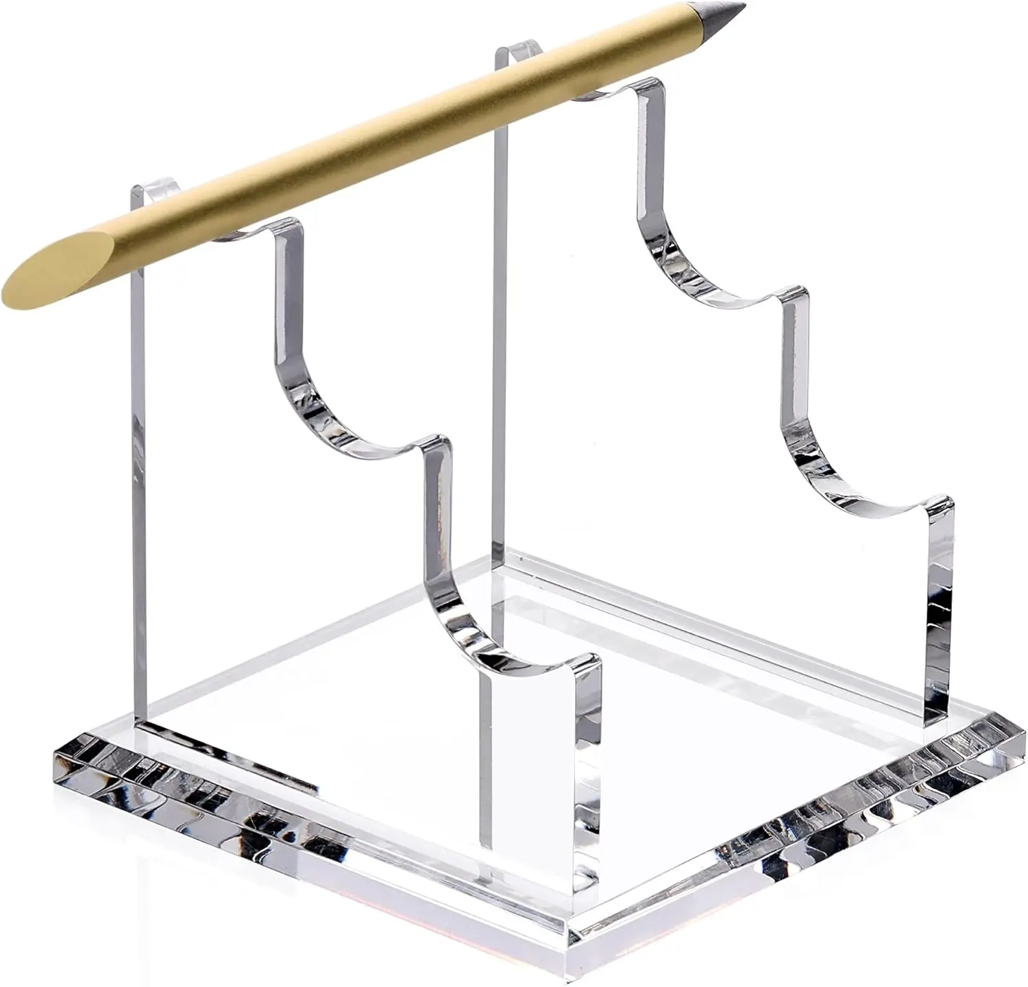 

3 Tier Acrylic Pen Holder Display Stand - Fountain Pen Pencil Makeup Brush Rack, Ballpoint Pen Showholder, Paintbrush Drying Rack Organizer Desk for Home School Office or Store Use