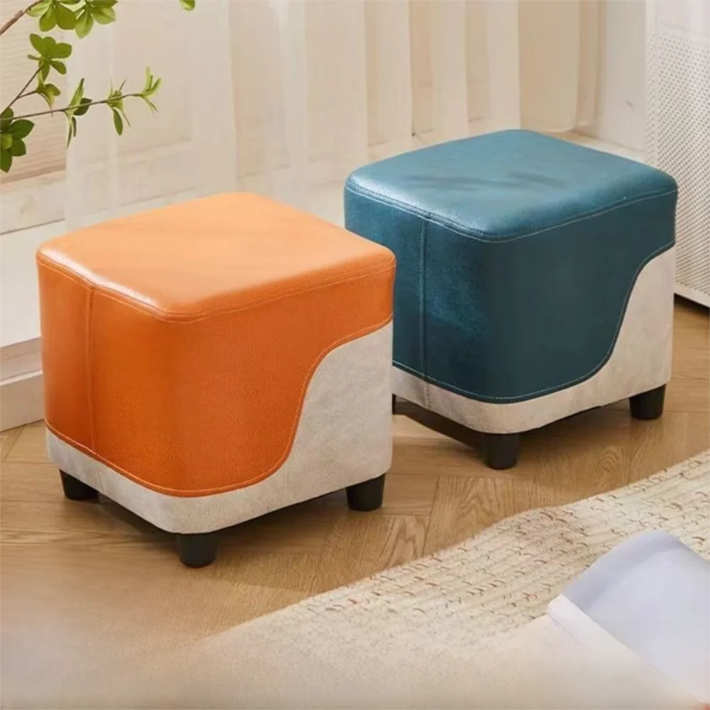 

Technical Cloth Small Stool Colorful Wooden Nordic Stool Breathable Multifunctional Shoe Changing Stool Bedroom Dressing Room