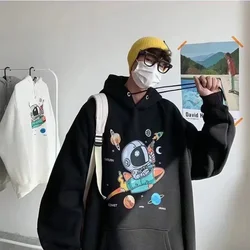 American Cute Astronaut Printed Youth 8XL Large Size Four Color Optional Casual Hoodie