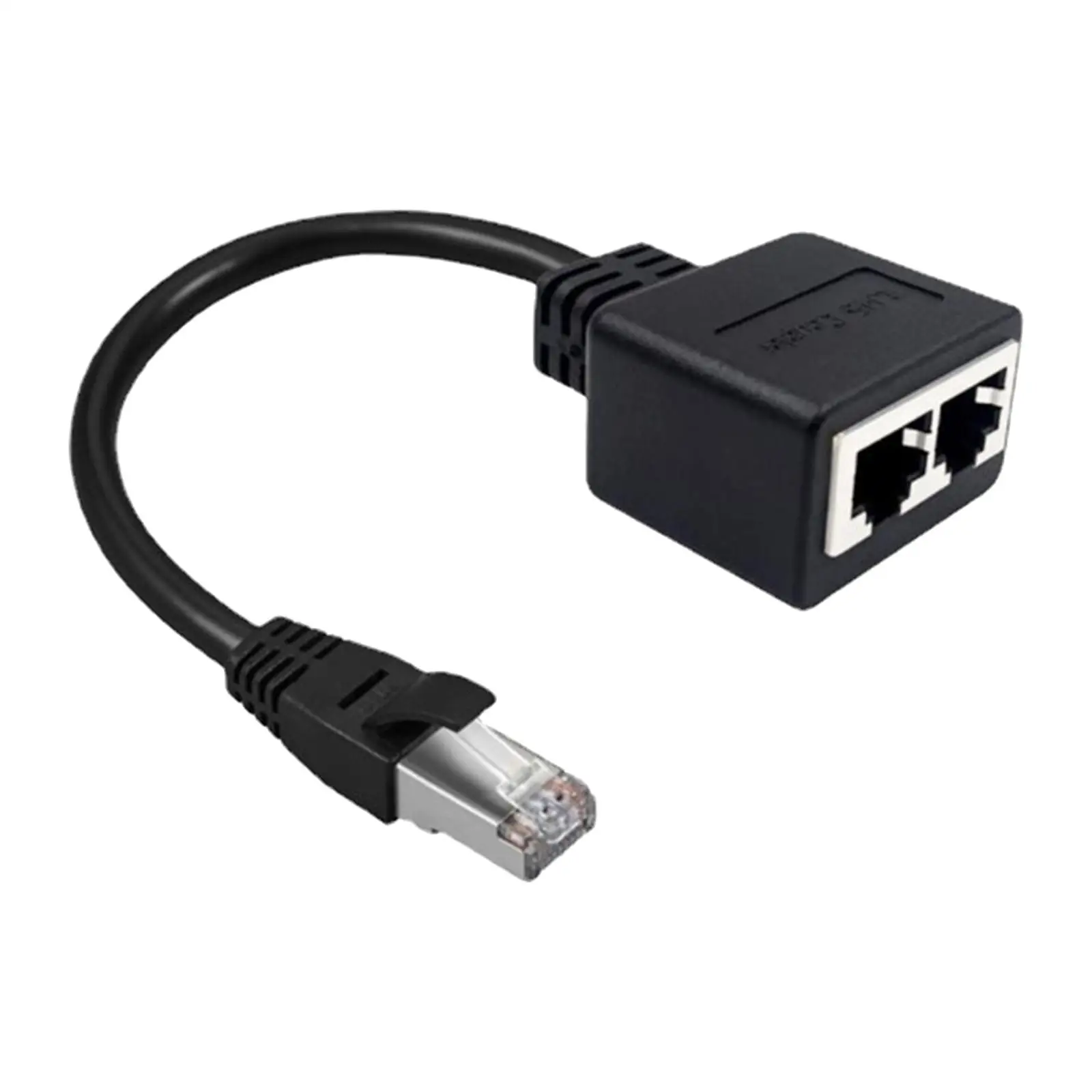 Lan Ethernet Socket Connector Adapter 1 Male to 2 Female Splitter for High Speed DSL Cable Modem and Network Devices