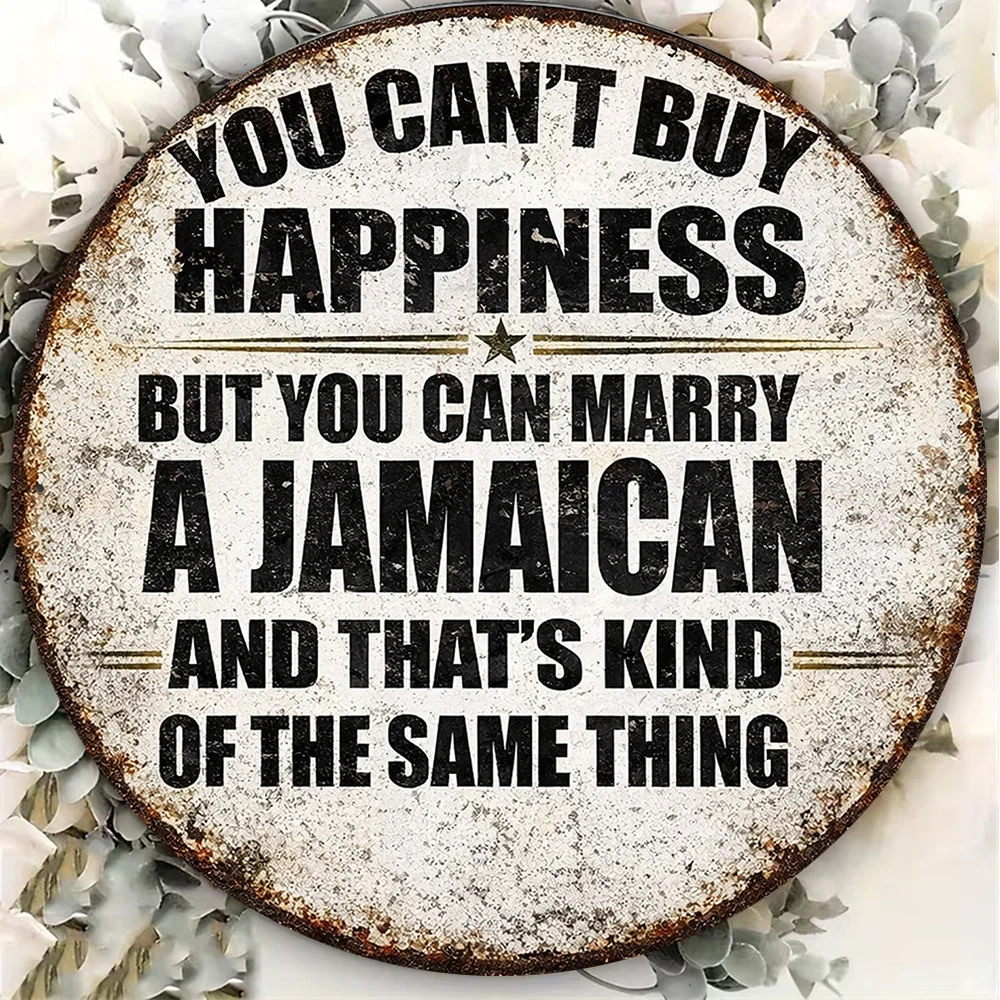 2D Flat, 1pc 8x8in/20x20cm Vintage Jamaican-Themed Wall Sign 