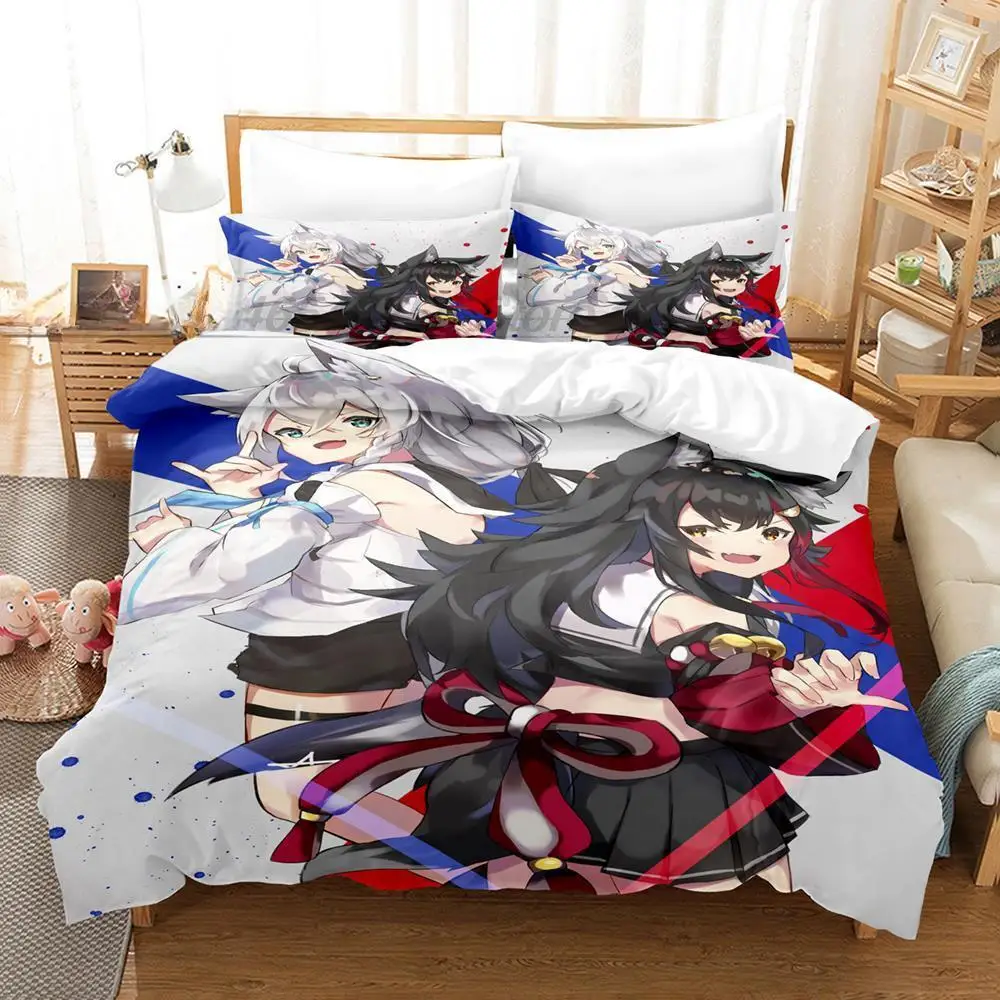 3D Print Anime Kawaii Girls Ookami Mio Bedding Set Single Twin Full Queen King Size Bed Set Adult Kid Bedroom Duvet cover Sets