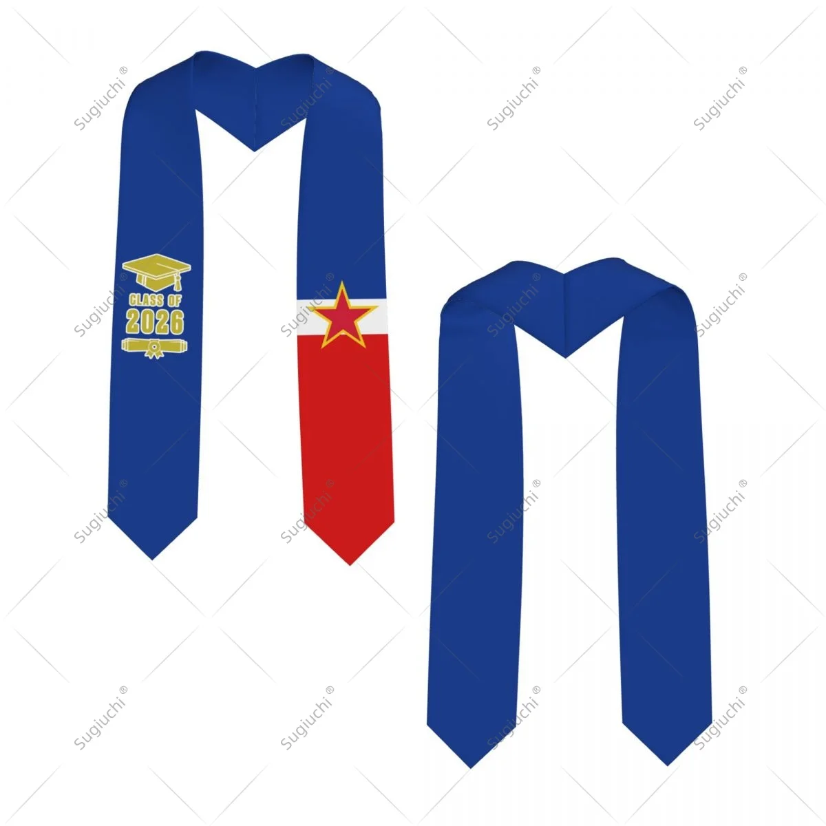 

Yugoslavia Flag Class Of 2026 Graduation Stole Sash Scarf For International Students Proud Ceremony Adult Unisex