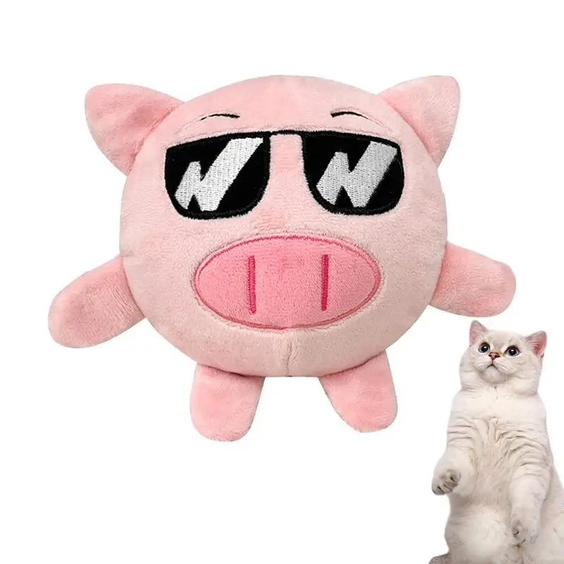 Pelota de juguete para perros, muñeco de peluche chirriante, pelota hinchable, serie de animales, juego de peluche de doble capa, resistente al desgarro para limpieza de dientes de gato