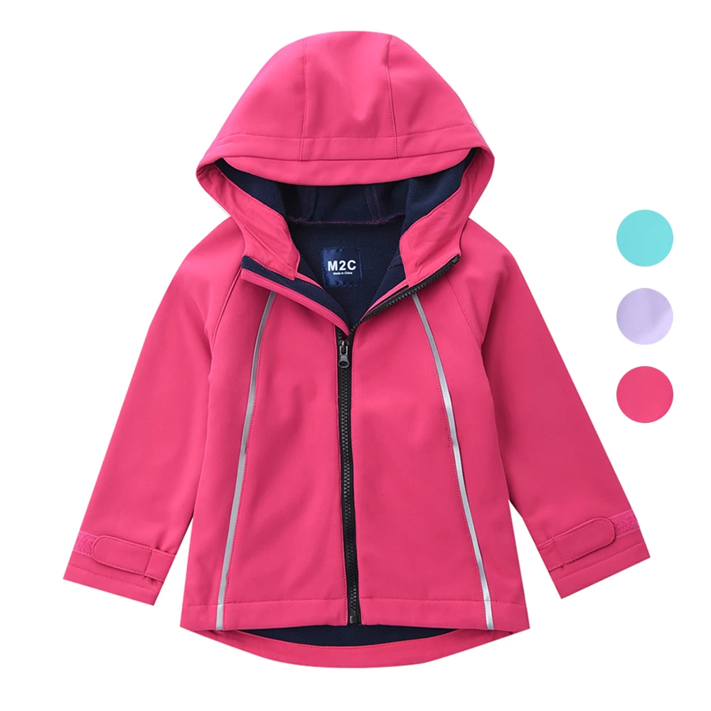 New 2-8T Kids Girls Soft Fabric Jackets Thick Outdoor Jackets Spring Autumn Outerwear Children Hooded Coats Sportswear Windproof