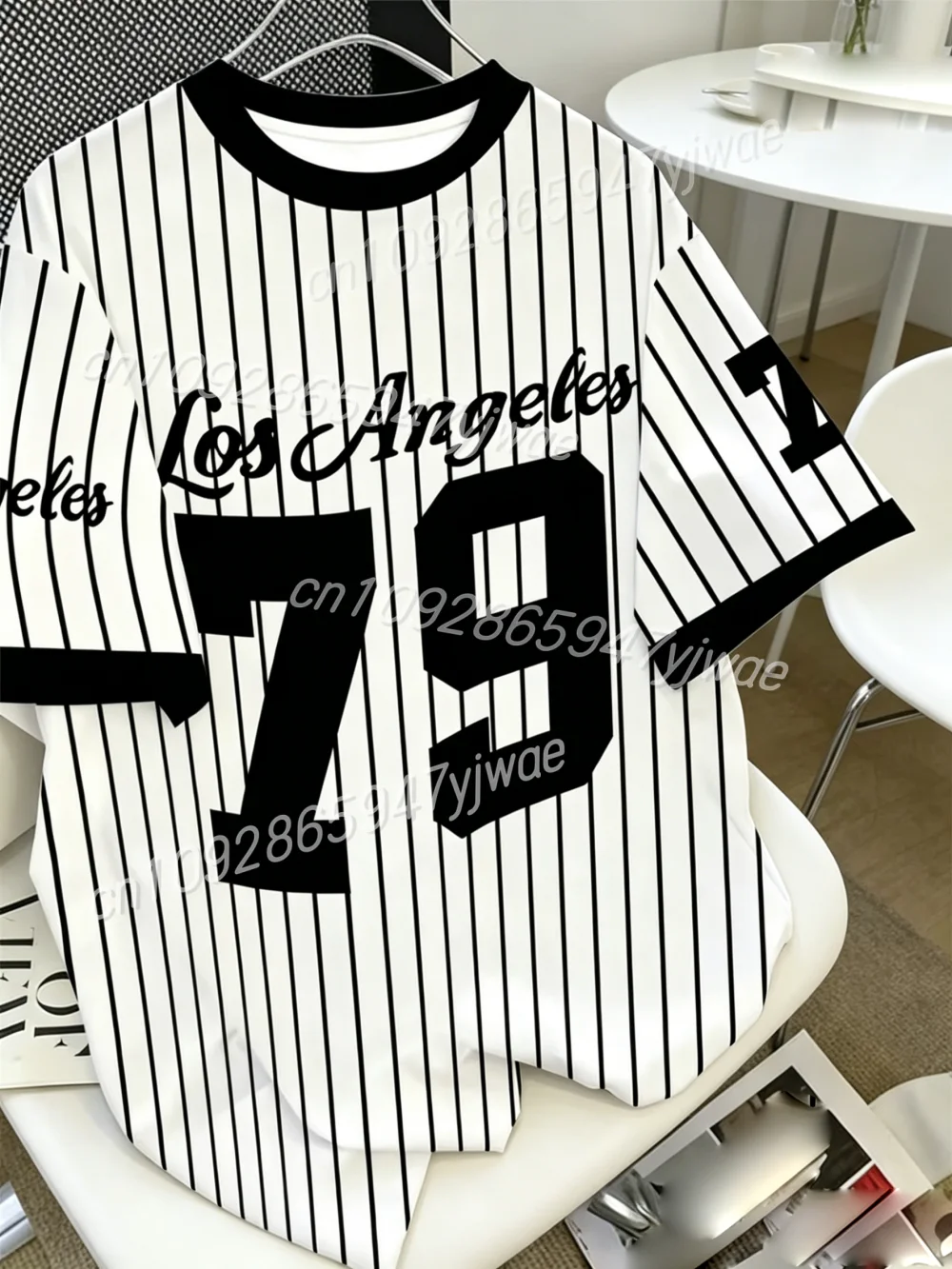 

Summer Graphic Tee Men's Women's Los Angeles 79 Print Short Sleeve T-Shirt Round Neck Jerseys Plus Size Sport T-Shirt