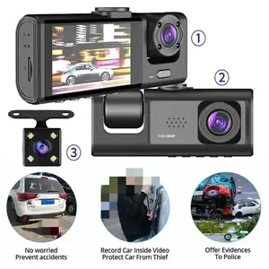 3-Channel DVR Car HD 1080p, 3-lens inside, Fammy Trace, 3 Way Camera, DVVS Recorder, Video Register, Dashcam Camcorder 12 Main Sales Gadgets for Cars - №7