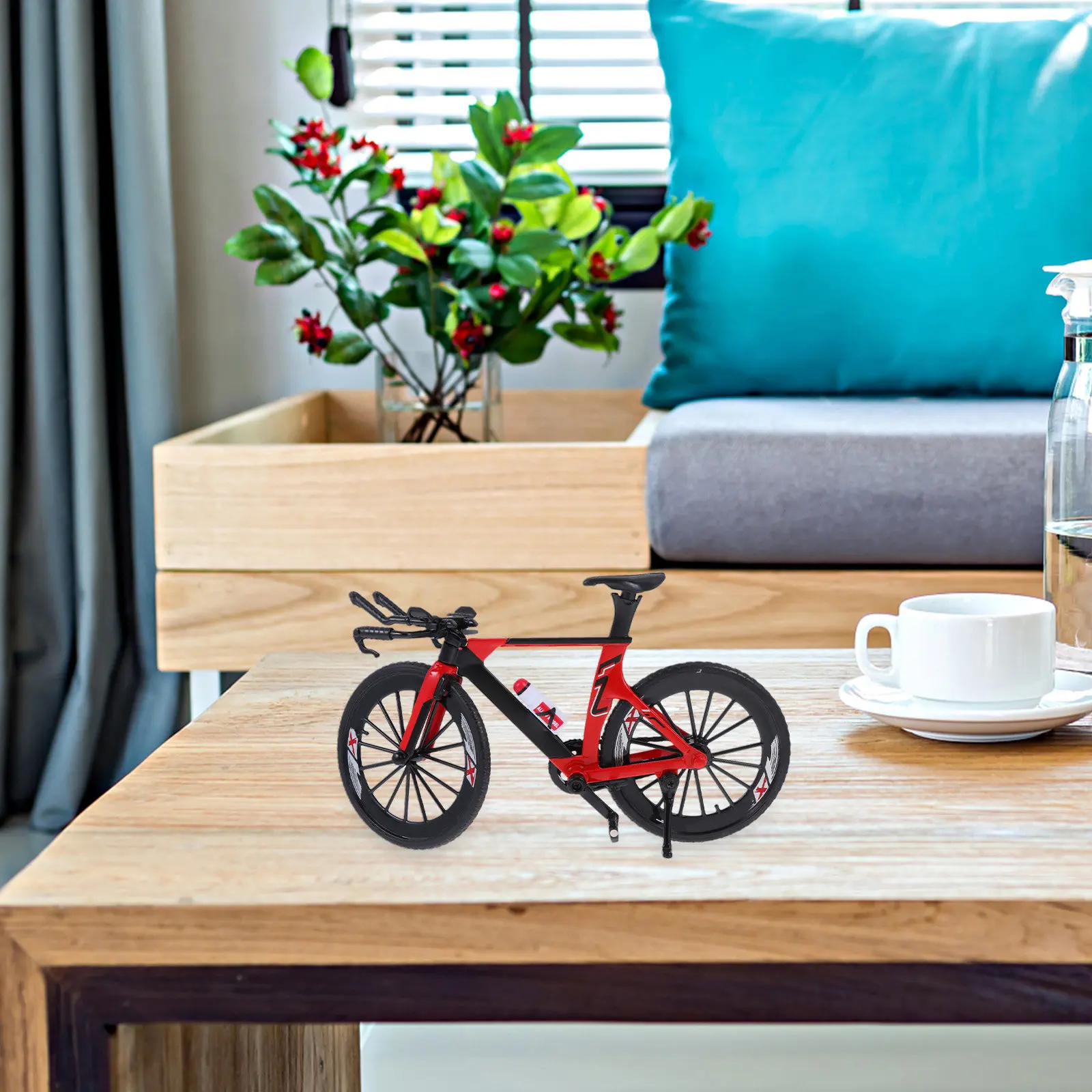 1Pcs Premium Crafted Simulation Bike Mini Decorative Piece Modern Tabletop Adornment for Home Office Interior Styling Gift Idea
