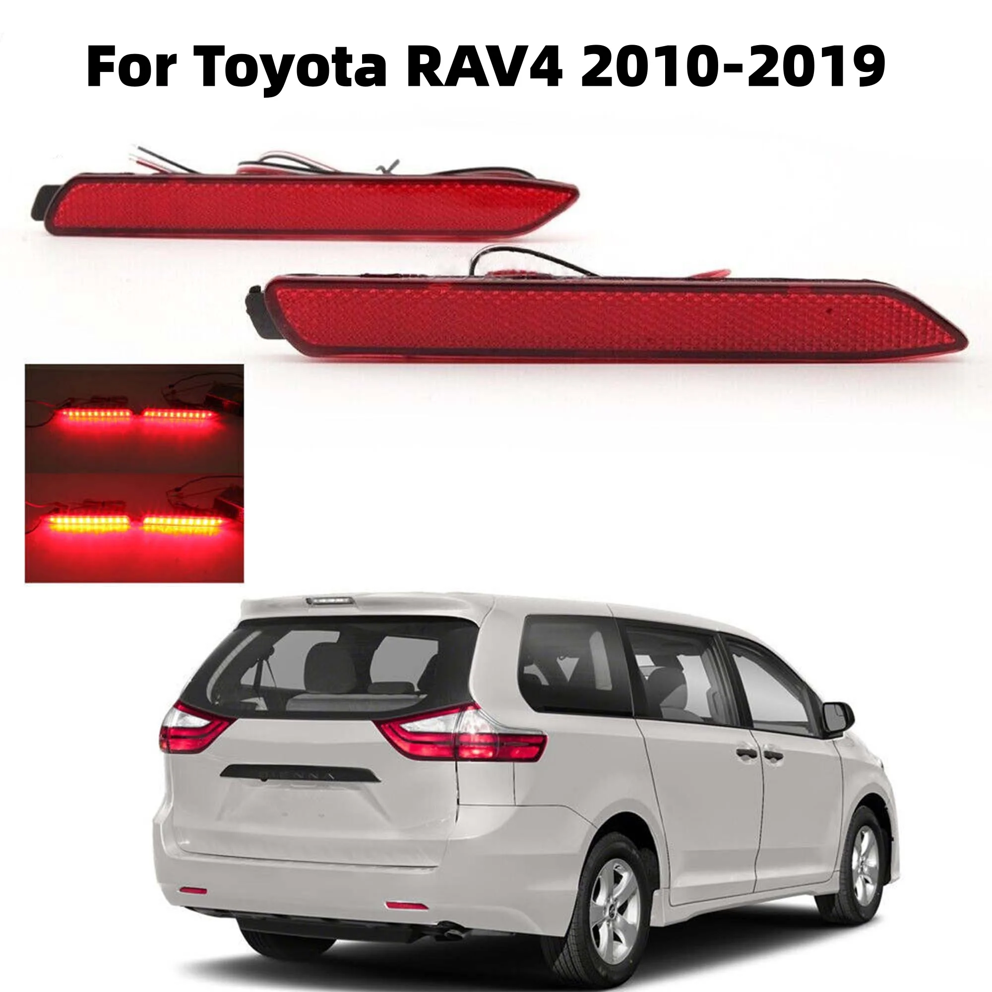 المصد الخلفي عاكس أضواء لتويوتا RAV4 2014 2015 2016 2017 2018 2019 الضوء الخلفي ABS استبدال 81920-08010 81920-48012 #1