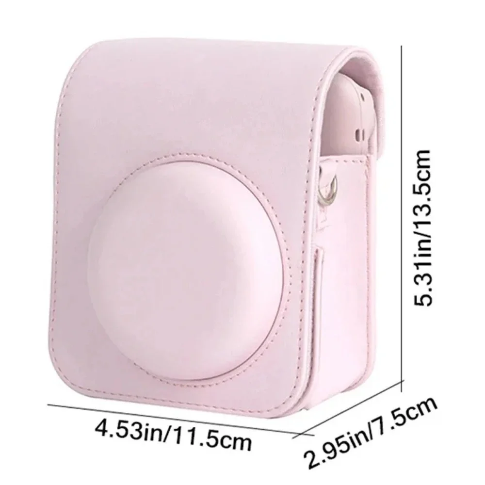 For Instax Mini 12 Camera Case PU Leather Soft Protective Case Trave Bag for Fujifilm Film Camera Bag with Shoulder Strap