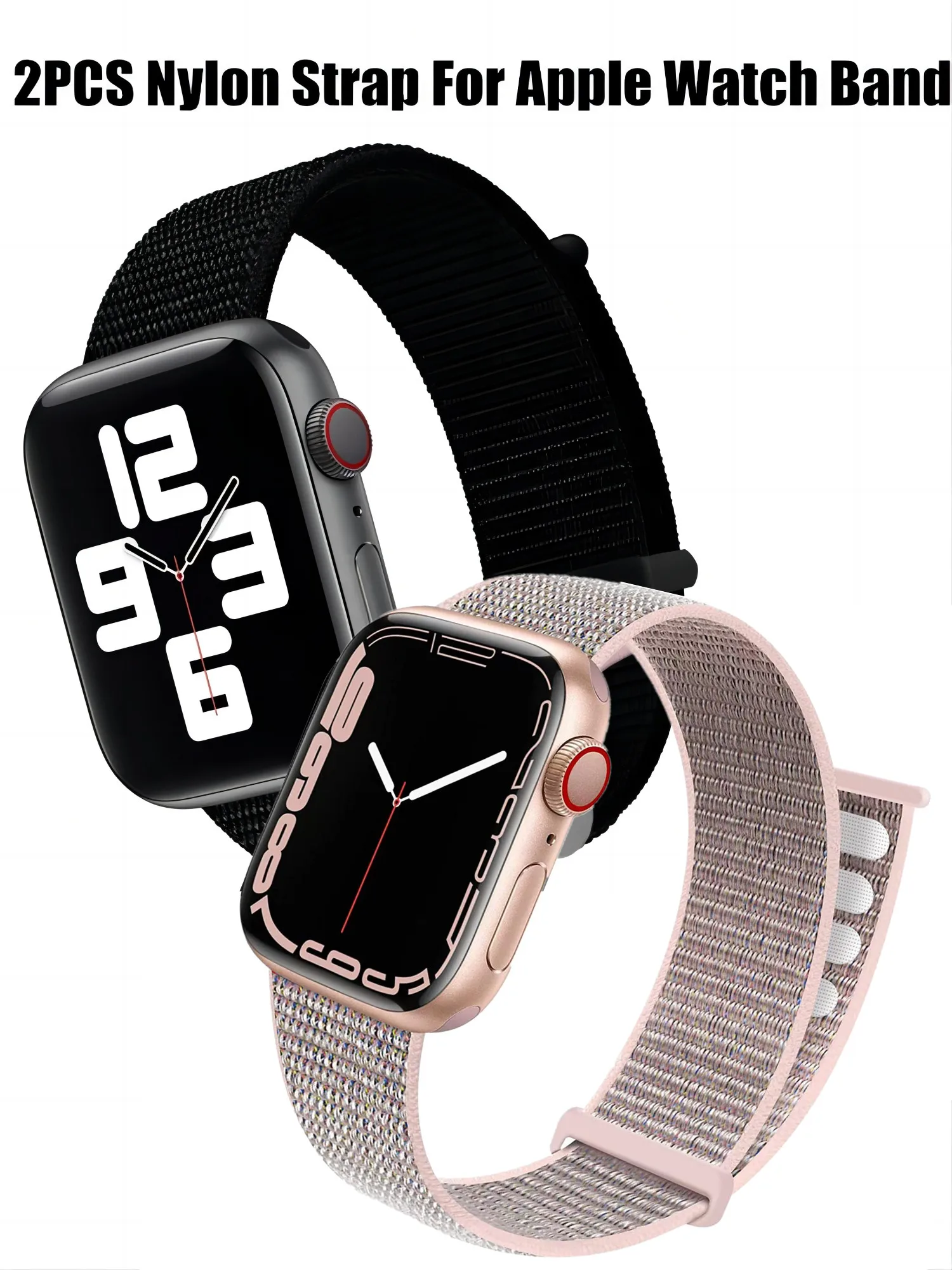 2 sztuki nylonowy pasek do zegarka Apple 8 7 SE 6 5 4 Ultra 49MM 40MM 44MM 45MM 41MM bransoletka z dodatkami do IWatch serii 40mm — zdjęcie 2
